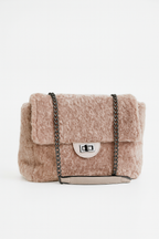 Black & Pink Furry Purse