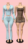 Blue Set & Big Sexc Cheetah Dress
