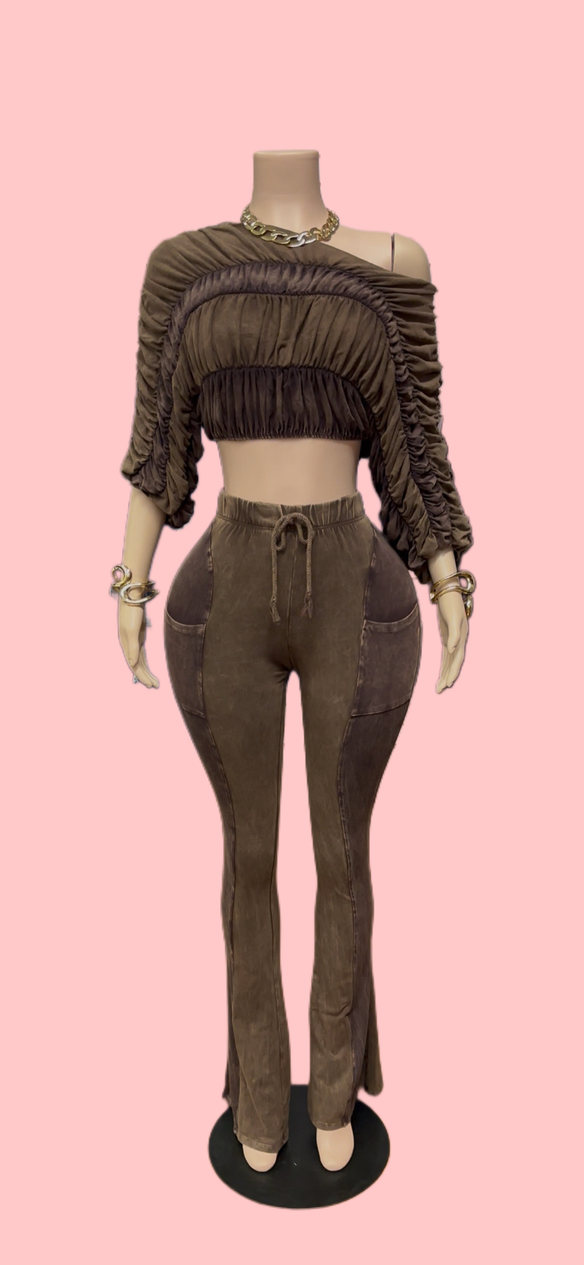 Brown Shoulder 2 Piece